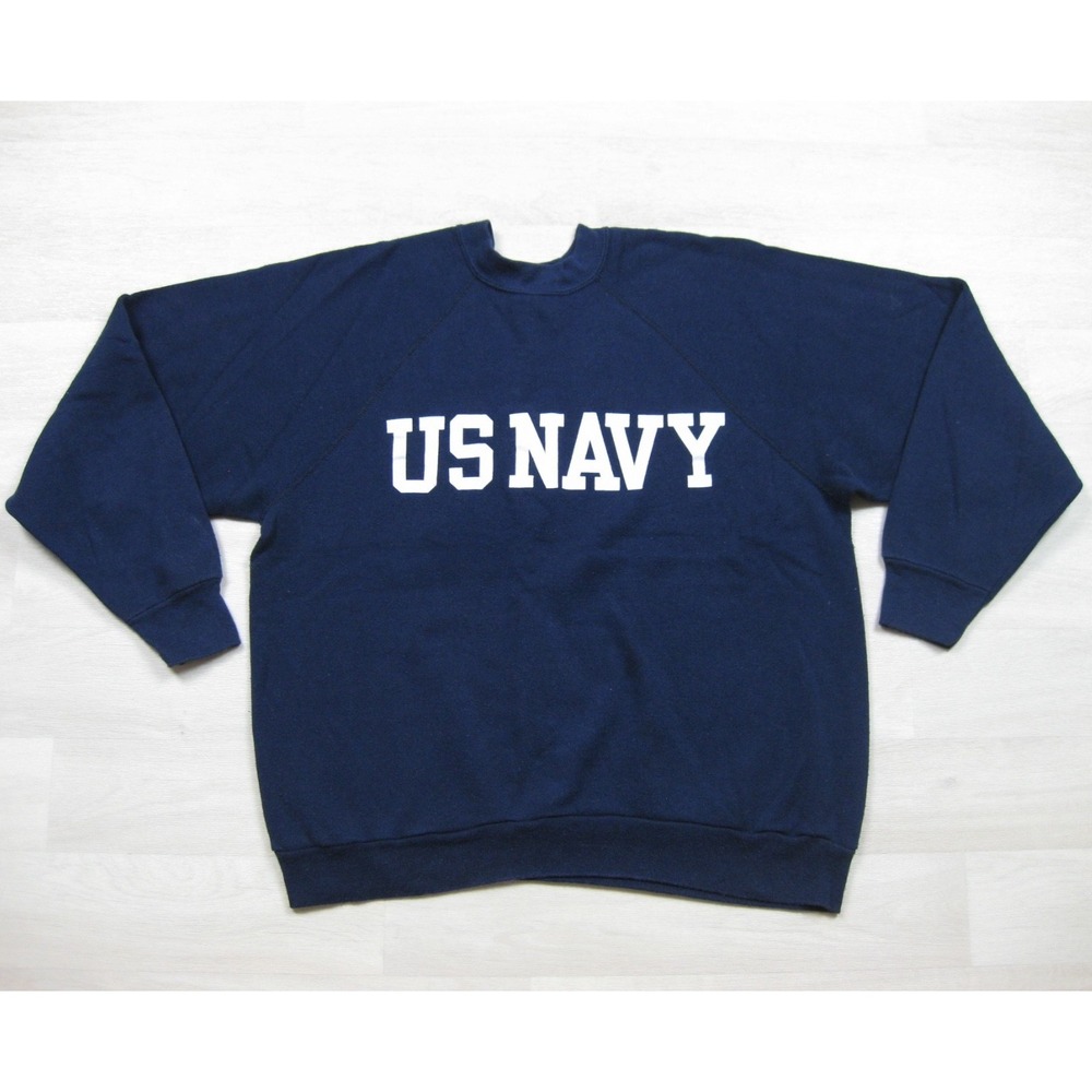 Vintage 80s US Navy Crewneck Sweatshirt Men's (L) Velva‎ Sheen Military